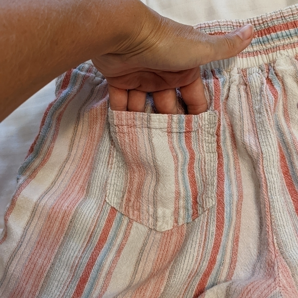 Linen Blend Per SE elastic waist shorts size Small - Picture 4 of 9